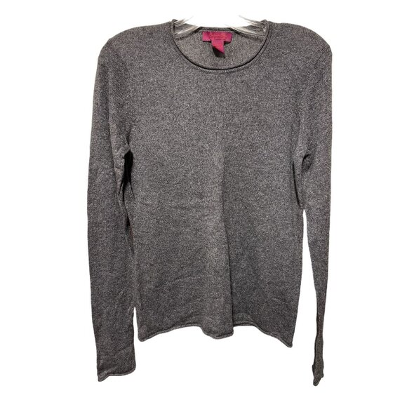 Cashmere Cache Heather Gray Crew‎ Neck Long Sleeve Sweater - Picture 1 of 3